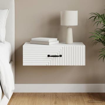 vidaXL Wandgemonteerde Zijtafel Wit 59 x 34,5 x 17 cm, Verzenden
