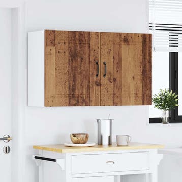 vidaXL Keukenwandkasten 2 st Kalmar oud houtkleurig bewerkt, Verzenden