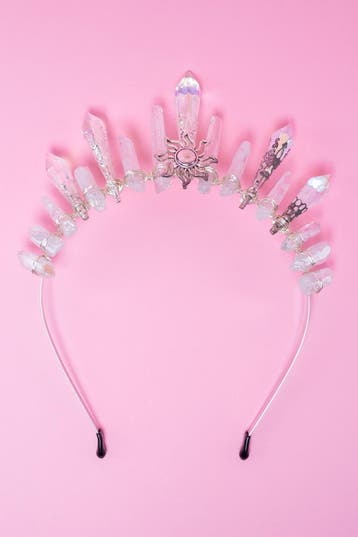 Haarband Bergkristal Zilver Zon Helder Kristal Diadeem Fanta, Ophalen of Verzenden