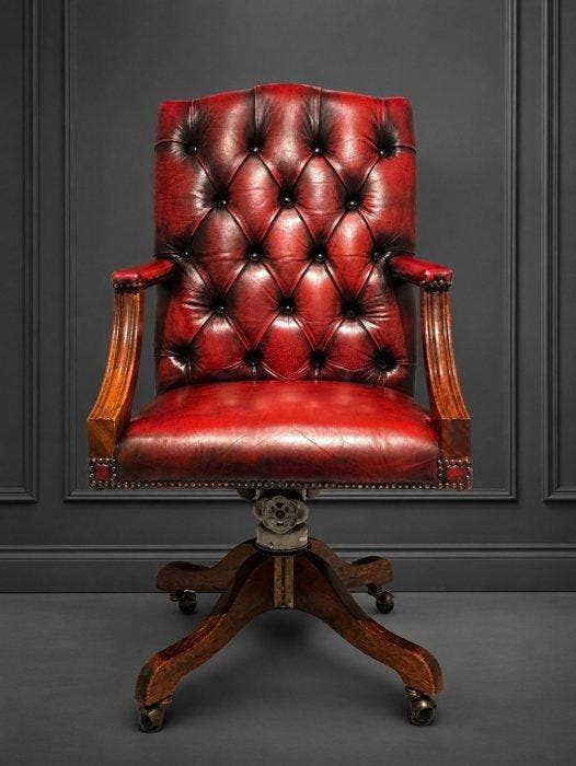HHillcrest Chairactions Ltd. - Bureaustoel - Leder, Hout,, Antiquités & Art, Curiosités & Brocante