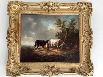 Nederlandse school (XIX) - Cows reposing.