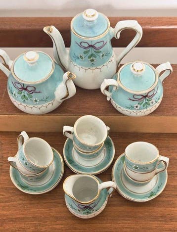 Drinkservies (16) - Porselein - voor poppen en kinderen, Antiek en Kunst