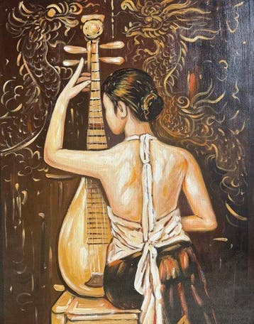 Nguyn V.L (1993) - La Joueuse de Luth 80 60 cm - No