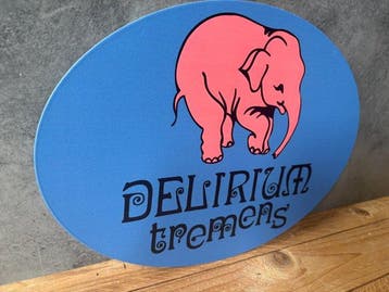 Prachtig embleem Delirium-bier - Metalen plaat - 35 cm x 26