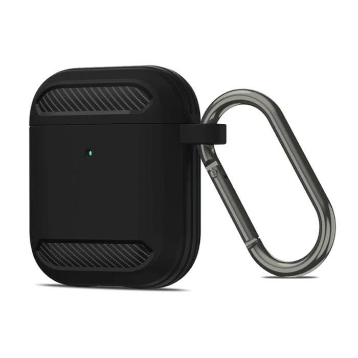 Shockproof Hoesje voor AirPods 1 / 2 met Karabijnhaak -, Telecommunicatie, Mobiele telefoons | Hoesjes en Screenprotectors | Overige merken