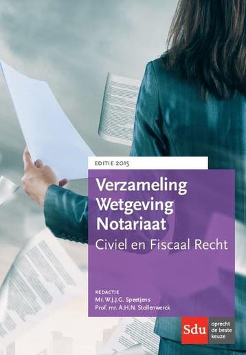 Verzameling wetgeving notariaat / 2015 / Sdu, Verzenden, W.J.J.G. Speentjes