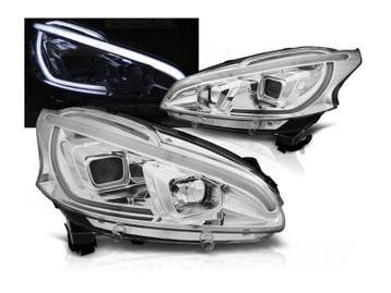Peugeot 208 4-12 tot 6-15 LEDtube koplampen Chrome, Verzenden, Nieuw, Universele onderdelen