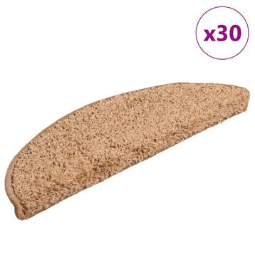 vidaXL Trapmatten 30 st 56x17x3 cm beige halfrond, Verzenden, Nieuw