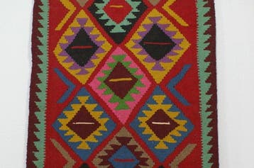 Tapis kilim tissé à la main en Turquie, laine, couleur