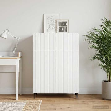 vidaXL Dressoir Wit 66 x 34,5 x 92 cm Bewerkt hout, Verzenden, Nieuw