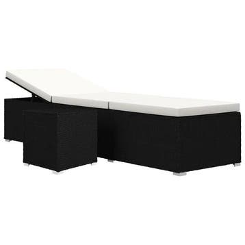 Ligbed + tafel | Tweede kansje | OP = OP, Verzenden, Zo goed als nieuw, Rotan, Verstelbaar
