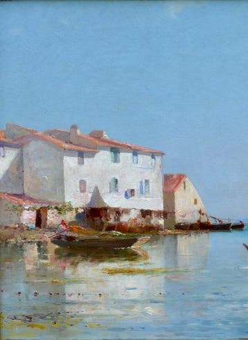 André Maglione (1838-1923) - Barques de pêcheurs à Martigues