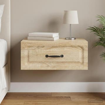 vidaXL Muurbevestigde Nachttafel Sonoma Eiken 49 x 34,5 x 20, Verzenden
