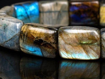 labradorite de Madagascar - Bracelet - Éclair multicolore