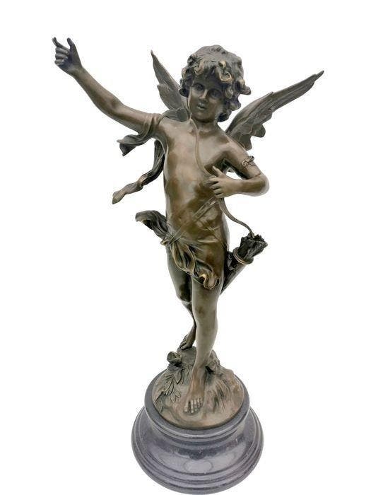 sculptuur, Cupido - 72 cm - Brons, Marmer, Antiquités & Art, Curiosités & Brocante