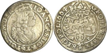 6 Groescher 1664, Polen Johann Ii Kasimir 1648-1668, Verzenden, België