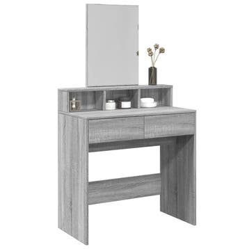 vidaXL Kaptafel met spiegel 80x41x144,5 cm grijs sonoma, Verzenden