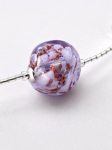 Murano-glas, Zilver - Halsketting - zilver en aventurijn