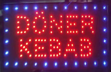 Doner kebab LED bord lamp verlichting lichtbak reclamebord #, Verzenden, Nieuw