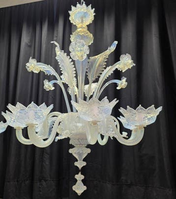 Lustre (2) - Opalini - Verre de Murano - 8 lumières