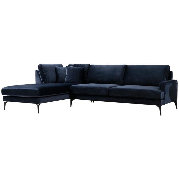 Evila Originals Papari Hoekzetel Links, Marineblauw - Outlet, Huis en Inrichting, Zetels | Zetels, 75 tot 100 cm, Gebruikt, 250 tot 300 cm