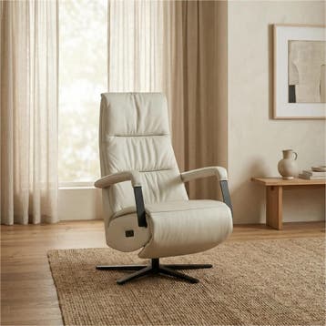 Leren relaxfauteuil met hartbalans Core - Toledo Nebbia, Ophalen of Verzenden