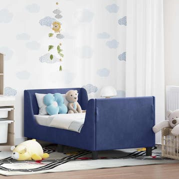 vidaXL Peuterbedframe met hoofdboard Politieblauw 70 x 140, Verzenden, Nieuw