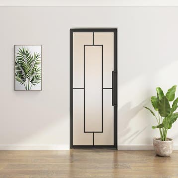 Stalen Taatsdeur - Zwart - 5 Vlaks - Matglas, Minder dan 80 cm, Overige typen, Nieuw, Metaal