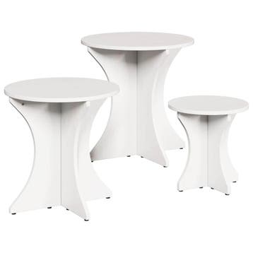 vidaXL Salontafel 3 st Wit 46 x 46 x 47 cm, Verzenden