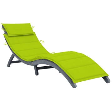 vidaXL Ligbed met kussen massief acaciahout grijs, Verzenden, Nieuw
