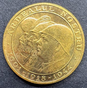 Roemenië. Mihai I. 20 Lei 1944 Medallic Coinage / Ardealul