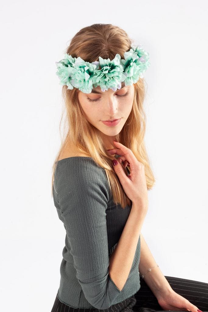 KIMU® Bloemenkrans Haar Hibiscus Mintgroen Hawaii Groene Blo, Kleding | Dames, Carnavalskleding en Feestkleding, Nieuw, Ophalen of Verzenden