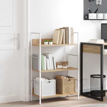 vidaXL Boekenkast 3 schappen 60x27,6x90,5 cm bewerkt hout, Verzenden