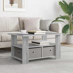 vidaXL Salontafel met lade Grijs Sonoma 77 x 55 x 42 cm, Verzenden, Nieuw