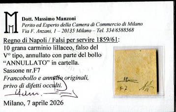 Anciens états italiens - Naples 1859/1861 - 10 arnaques pour, Postzegels en Munten, Postzegels | Europa | Italië, Gestempeld