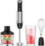 2dekans | KitchenBrothers Staafmixer Set – 4-in-1 Hakmolen,, Ophalen of Verzenden