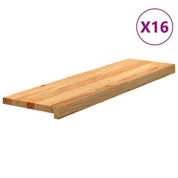 vidaXL Traptreden 16 st 90x25x2 cm massief eikenhout, Verzenden