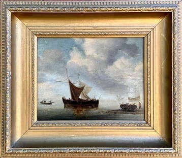 École néerlandaise (XIX) - Fishing Boats Setting Sail