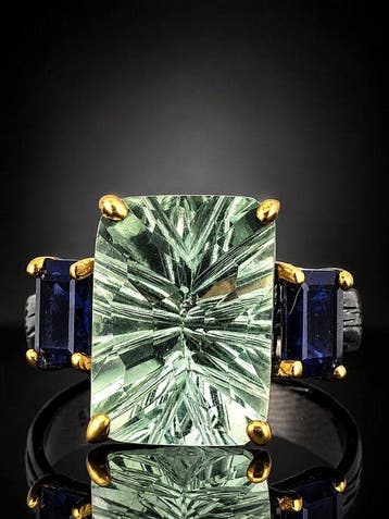 Zonder minimumprijs - Ring Lichtgroene amethist ring -, Nieuw
