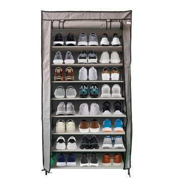 Lendo Online Armoire à Chaussures Pliable 90x28x163cm Gris
