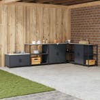 vidaXL Keukenopslag met plank Antraciet 90 x 50 x 92 cm, Huis en Inrichting, Verzenden, Nieuw