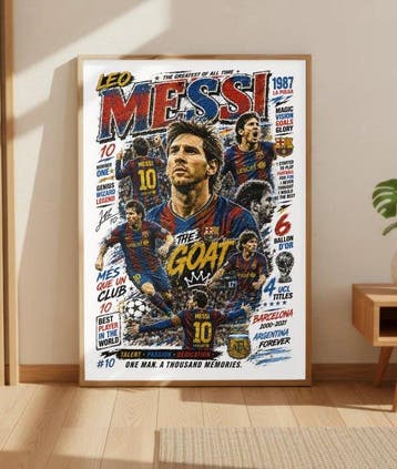 PR1NCE - Lionel Messi - 1/5 SIGNÉE COA - 40x60 cm, Nieuw