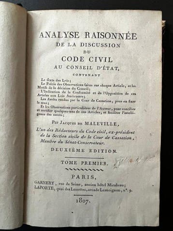 Jacques de Maleville - Quatre volumes : Analyse raisonnée du