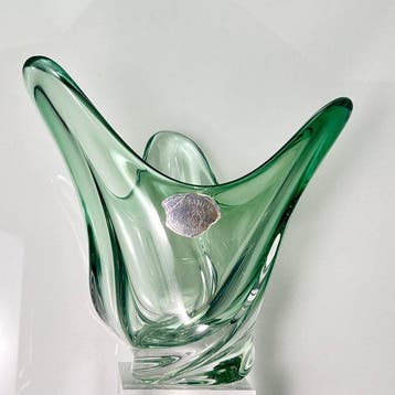 Val Saint Lambert - Vase - vert émeraude clair - biologique