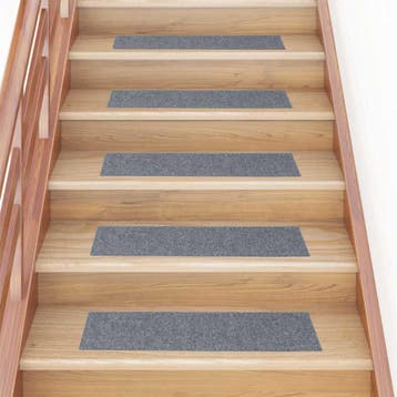 vidaXL Trapmatten Zelfklevend 30 stuks 76x20 cm Lichtgrijs, Verzenden