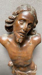 Antiek Crucifix - Hout - 1800-1850 - Corpus Christi - 25 cm, Antiek en Kunst
