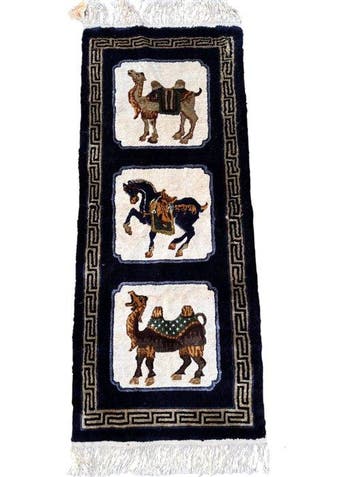 China - Vloerkleed - 108 cm - 45 cm - Dieren schilderij, Nieuw