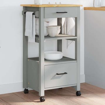 vidaXL Keukentrolley MONZA 48x40x88,5 cm massief grenenhout, Verzenden, Nieuw