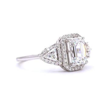 Statement ring - 14 karaat Witgoud - 2.11ct. tw. Diamant