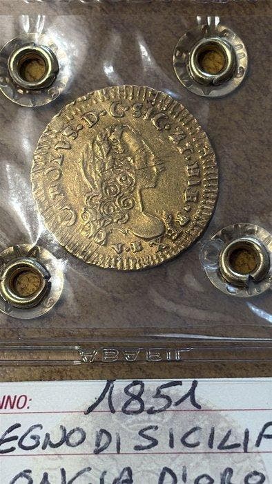 Italië, Koninkrijk Sicilië Carlo Ludovico di Borbone. Oncia, Postzegels en Munten, Munten | Europa | Niet-Euromunten